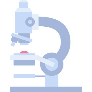 Mikroskop ikonu. Laboratuvar bilimsel araştırma vektörü. Biyoloji bilim sembolü. Beyaz arka planda izole kimyasal ekipman