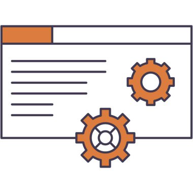 Ayarlar simgesi. Vektör dişli dişli çarkları ve site tasarımı. Web sitesi inşaatı ve geliştirilmesi, yenilik yerleştirilmesi ve optimizasyonu