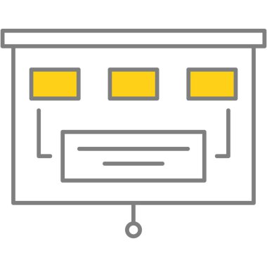 İş ikonu İnsan kaynakları, takım çalışması, kariyer veya şirket ilerleme ikonu. Pictogram bilgi elementi. Çalışanların veri bilgileri veya strateji grafik sunumu