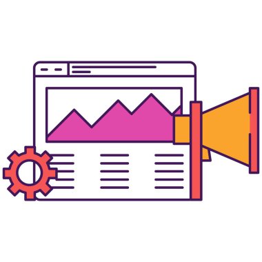 Inbound digital social marketing icon. Influencing content generation vector design. Strategyimprovement and development, website promotion and seo optimization