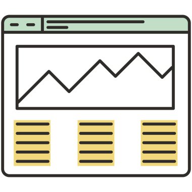 Business analysis, market research, product testing, data analysis vector icon. Digital information and analyzing statistics visualization in chart and graph flat design