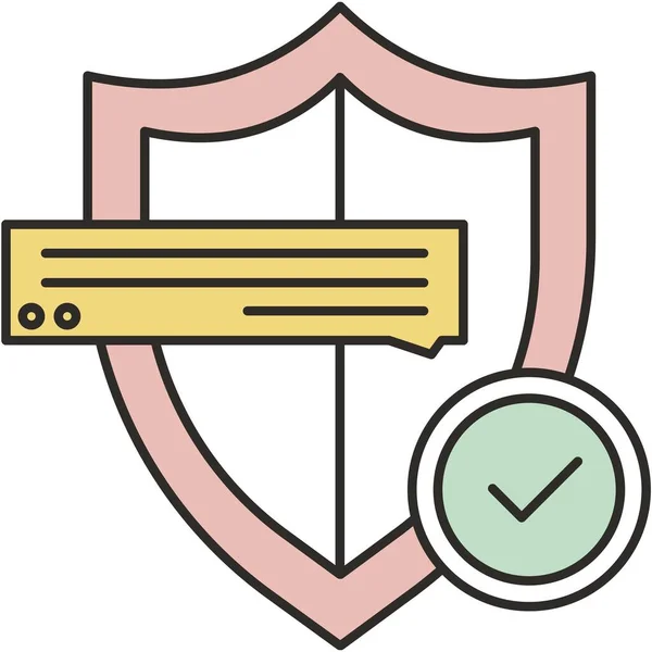秘密チャットセキュアアイコンベクトルロゴ プライバシーとウェブ通信 トークシンボル シールド チェックマークのチェックマークのデザイン 保護とインターネットセキュリティの概念 — ストックベクタ