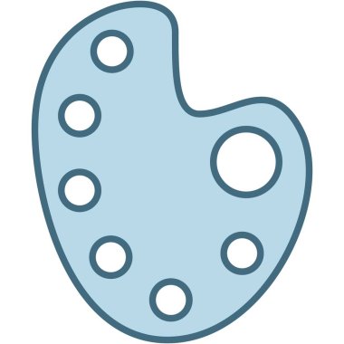 Palet simgesi çizgi vektörünü boya. Çizim ve zanaat için taslak sanatçı aracı. Sanat terapisi psikolojisi, beyaz arka planda izole edilmiş yaratıcılık sembolü