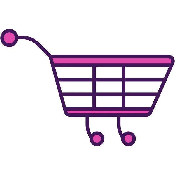 Shop Market Basket Icon Vector Supermarket Trolley Cart Add Store — Stock Vector