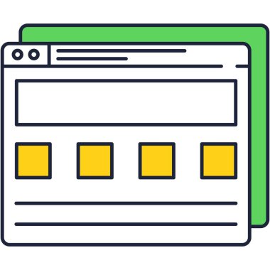 Web dijital projesi çevrimiçi düz simge vektörü. Makale tasarımı. Tarayıcı iş içeriği araştırma süreci seo illüstrasyonuName