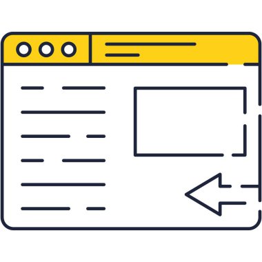 UI ve UX tasarım simgesi. Vektör ağ arayüzü. Uygulama yazılımı, web sitesi şablon geliştirme. İçerik illüstrasyonlu bilgisayar sayfası yaratıcı site