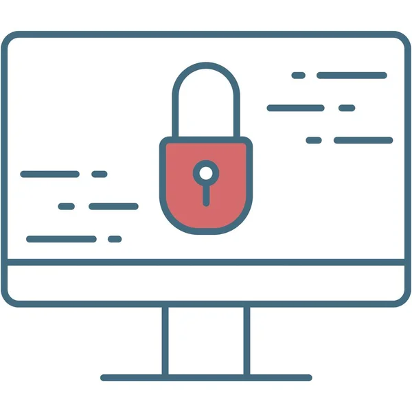 Οθόνη Υπολογιστών Και Διάνυσμα Εικονιδίων Κλειδώματος Προστασία Προσωπικών Δεδομένων Από — Διανυσματικό Αρχείο