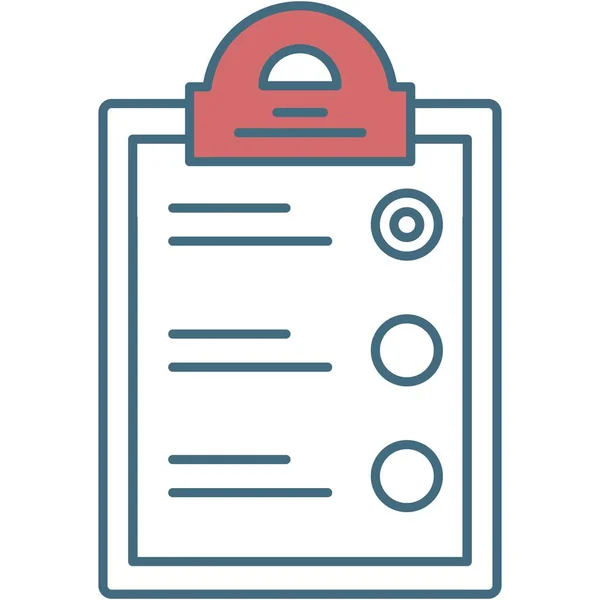 Ikona Schowka Formularz Listy Wektorowej Znakiem Zaznaczenia Test Egzaminacyjny Umowa — Wektor stockowy