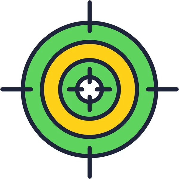 Cible Avec Icône Vectorielle Focus Sniper Bullseye Isolé Sur Fond — Image vectorielle