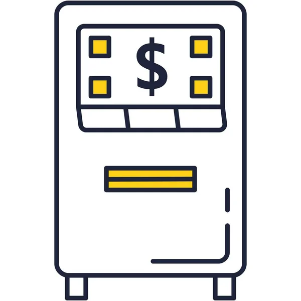 Значок Банкомата Пиктограмма Плоского Векторного Автомата Снятия Оплаты Денег Финансовые — стоковый вектор