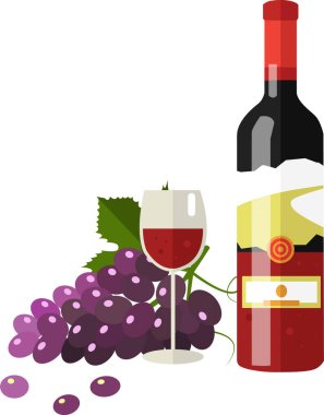 Kırmızı şarap içecek vektör simgesi beyaz arkaplanda izole