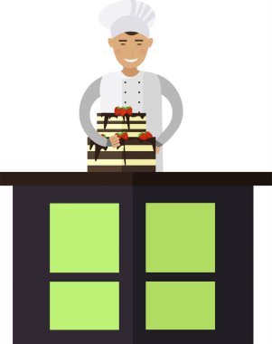 Pasta süsleme vektörü simgesi beyaz arkaplanda izole edildi