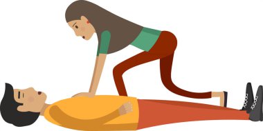 Bilinç kaybı için ilk yardım vektör simgesi beyaz arkaplanda izole edildi