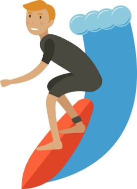 Man surfboarding vector icon isolated on white background clipart