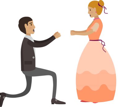 Erkek ve kadın opera sanatçısı vektör simgesi beyaz arkaplanda izole