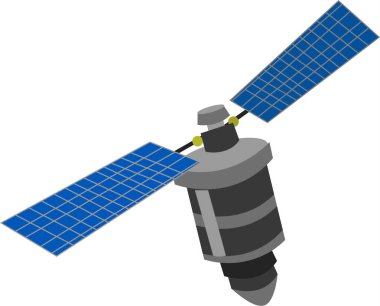Beyaz arkaplanda izole edilmiş uzay istasyonu vektör simgesi
