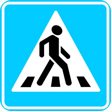 Yaya geçişi yol işareti vektör simgesi beyaz arkaplan üzerinde izole