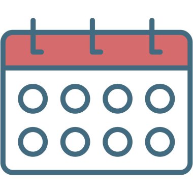 İş takvimi simgesi. Vektör zaman web sembolü. Etkinlik tarihi, ay ve gün, yıl planı ve düz illüstrasyon için anımsatıcı. İzole edilmiş düzenleyici uygulaması