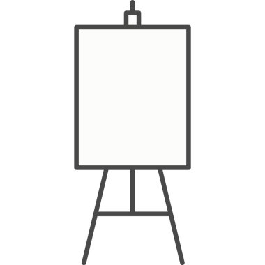 Beyaz arkaplanda izole edilmiş vektör simgesi çizmek için Easel tuval