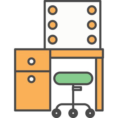 Beyaz arkaplanda izole edilmiş kuaför salonu vektör simgesi aynası