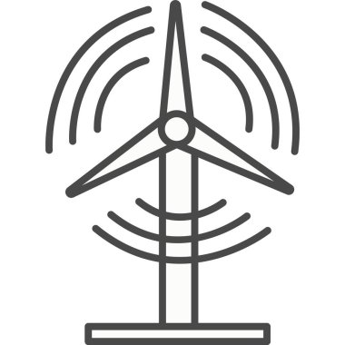 Elektrik üretim vektör simgesi için rüzgar türbini beyaz arkaplanda izole edildi
