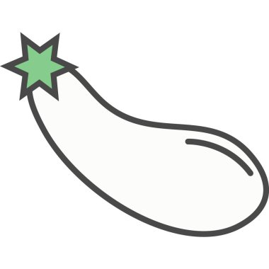 Patlıcan sebze vektör simgesi beyaz arkaplanda izole