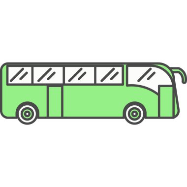 Beyaz arkaplanda izole edilmiş otobüs toplu taşıma vektörü simgesi