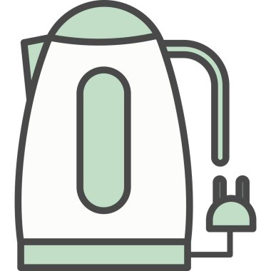 Elektrik ısıtıcısı mutfak aleti vektör simgesi beyaz arkaplanda izole