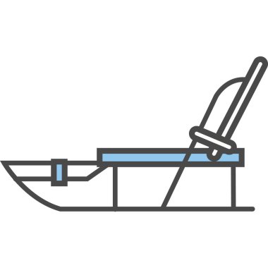 Beyaz arkaplanda Sledge vektör simgesi izole