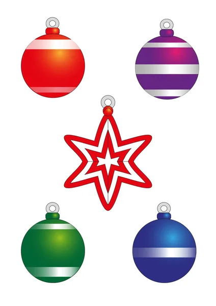 Set Christmas Decorations — Stock Vector