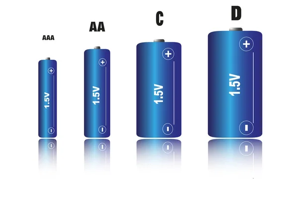 Satz Verschiedener Batterien — Stockvektor
