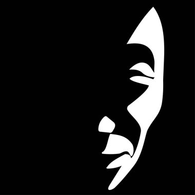 Beyaz maske yakın çekim