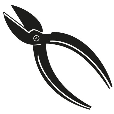 Beyaz arka planda metal makas silueti tasviri