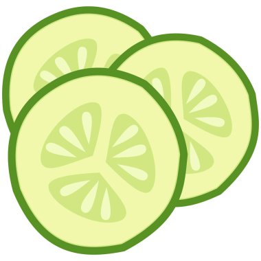 Beyaz arka planda iki salatalık dilimi.