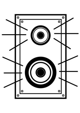 Bir müzik hoparlörü sütununun yakın plan çizimi