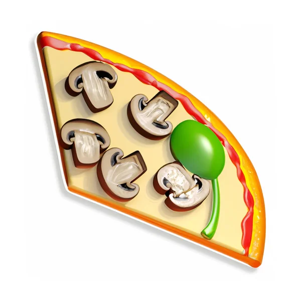 Imagen Una Pizza Vegetariana Con Setas Aisladas Sobre Fondo Blanco — Foto de Stock