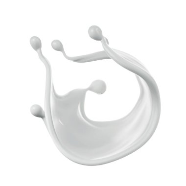 Beyaz arkaplanda süt sıçraması izole edildi