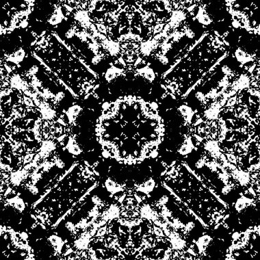 Siyah ve beyaz kaleydoskopik arkaplan dokusu