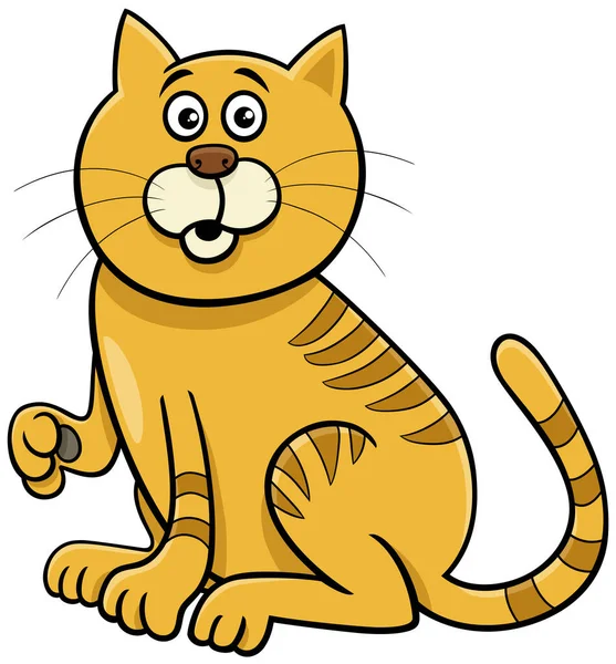 Dibujos Animados Ilustración Divertido Gato Sorprendido Personaje Cómic Animal — Vector de stock
