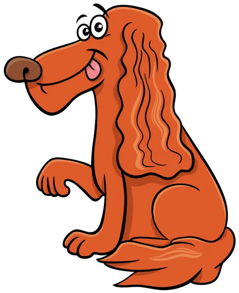 Dibujos Animados Ilustración Divertido Cocker Spaniel Perro Personaje Cómic Animal — Vector de stock