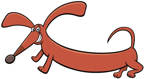 Cartoon Illustration Funny Purebred Dachshund Dog Comic Animal Character — Stock Vector