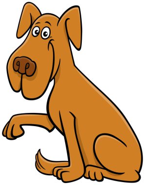 Çizgi filmdeki komik köpek çizgi roman karakteri pençesini gösteriyor.