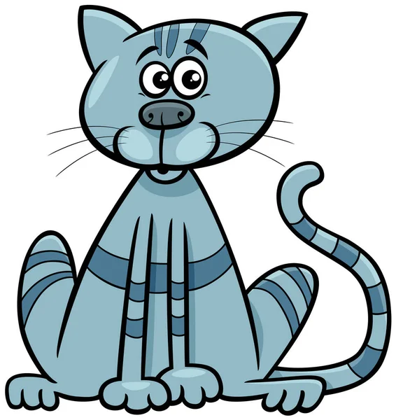 Cartoon Illustration Funny Tabby Cat Comic Animal Character — Stock Vector