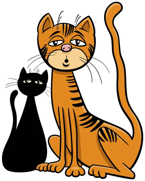 Dibujos Animados Ilustración Divertido Sorprendido Somnoliento Gato Comic Animal Carácter — Vector de stock
