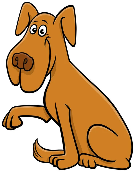 Kreskówka Ilustracja Zabawny Pies Komiks Zwierzę Charakter Dając Łapę — Wektor stockowy