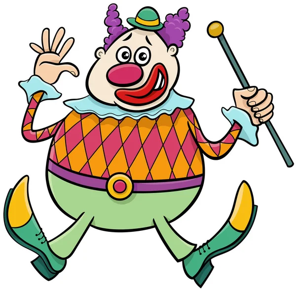 Illustration Bande Dessinée Drôle Personnage Comique Clown Cirque — Image vectorielle