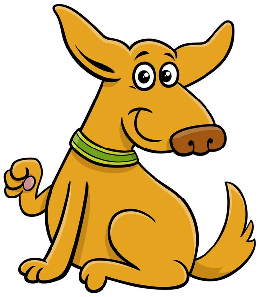 面白い犬漫画の漫画のイラスト動物のキャラクターが足を与える — ストックベクタ