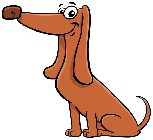 Zeichentrick Illustration Des Reinrassigen Dackels Hund Comic Tierfigur — Stockvektor
