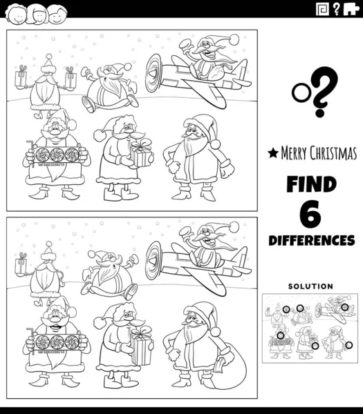 Ilustración Dibujos Animados Blanco Negro Encontrar Diferencias Entre Las Imágenes — Vector de stock