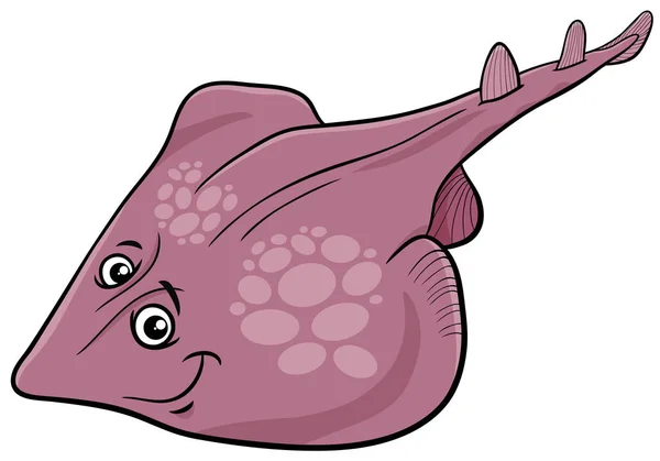 Cartoon Illustration Xyster Guitarfish Marine Animal Character — Stock Vector